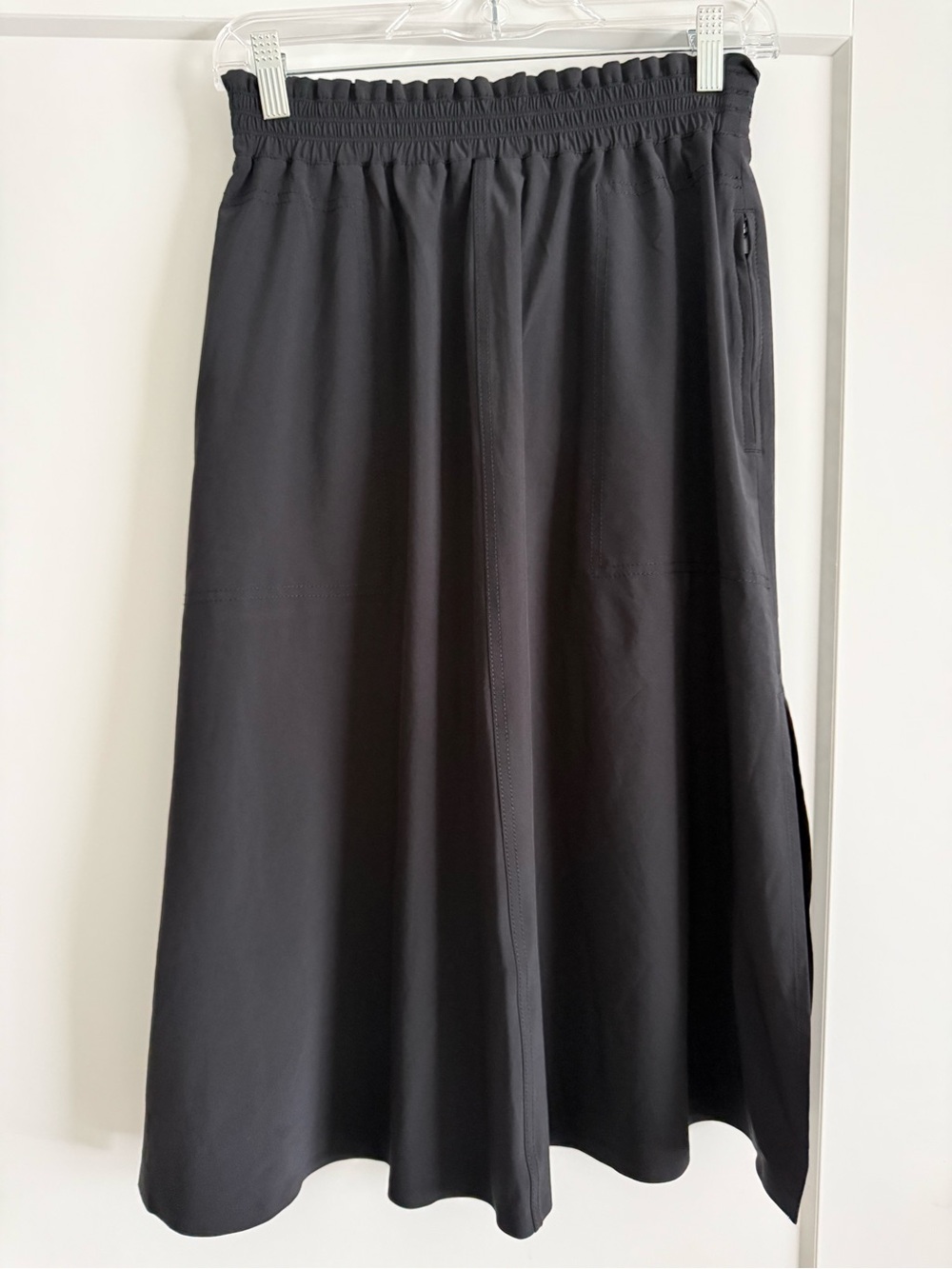 Athleta Black Elastic-Waist A-Line Skirt